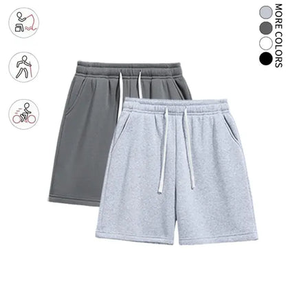 Summervibes2-Pack Men’S Knit Shorts, Loose Fit, Versatile, Mid-Thigh Length with Drawstring, Street Style, Comfortable for Everyday Wear