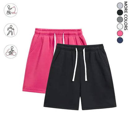 Summervibes2-Pack Men’S Knit Shorts, Loose Fit, Versatile, Mid-Thigh Length with Drawstring, Street Style, Comfortable for Everyday Wear