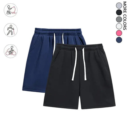 Summervibes2-Pack Men’S Knit Shorts, Loose Fit, Versatile, Mid-Thigh Length with Drawstring, Street Style, Comfortable for Everyday Wear